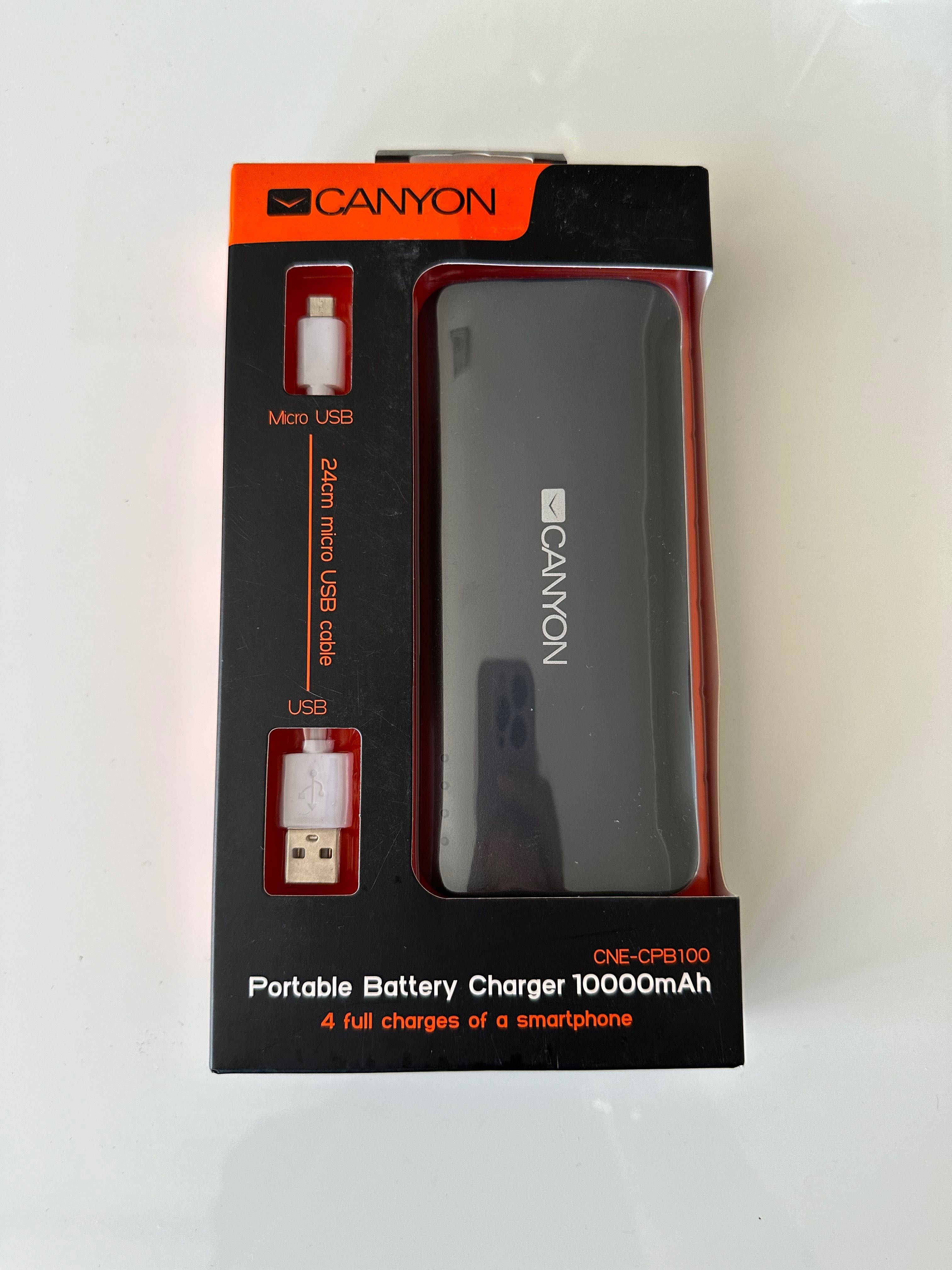 Canyon Power Bank Външна батерия 10000 mAh CNE-CPB100 micro USB