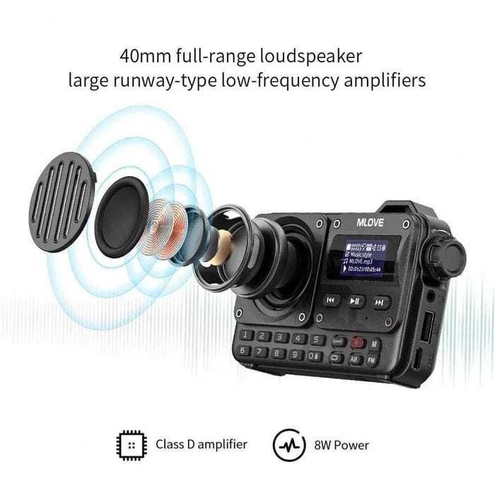 Radio Digital cu Afișaj MP3 Bluetooth Recorder USB Card Acumulator Nou