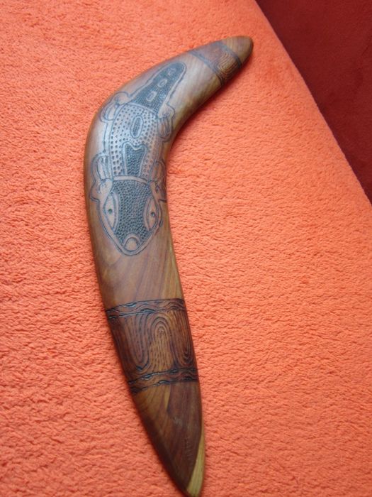 cadou deosebit rar Australia original Aborigen Bumerang  1980
