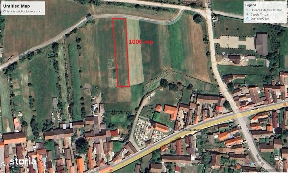 Teren de vânzare 1000 mp. în Cristian