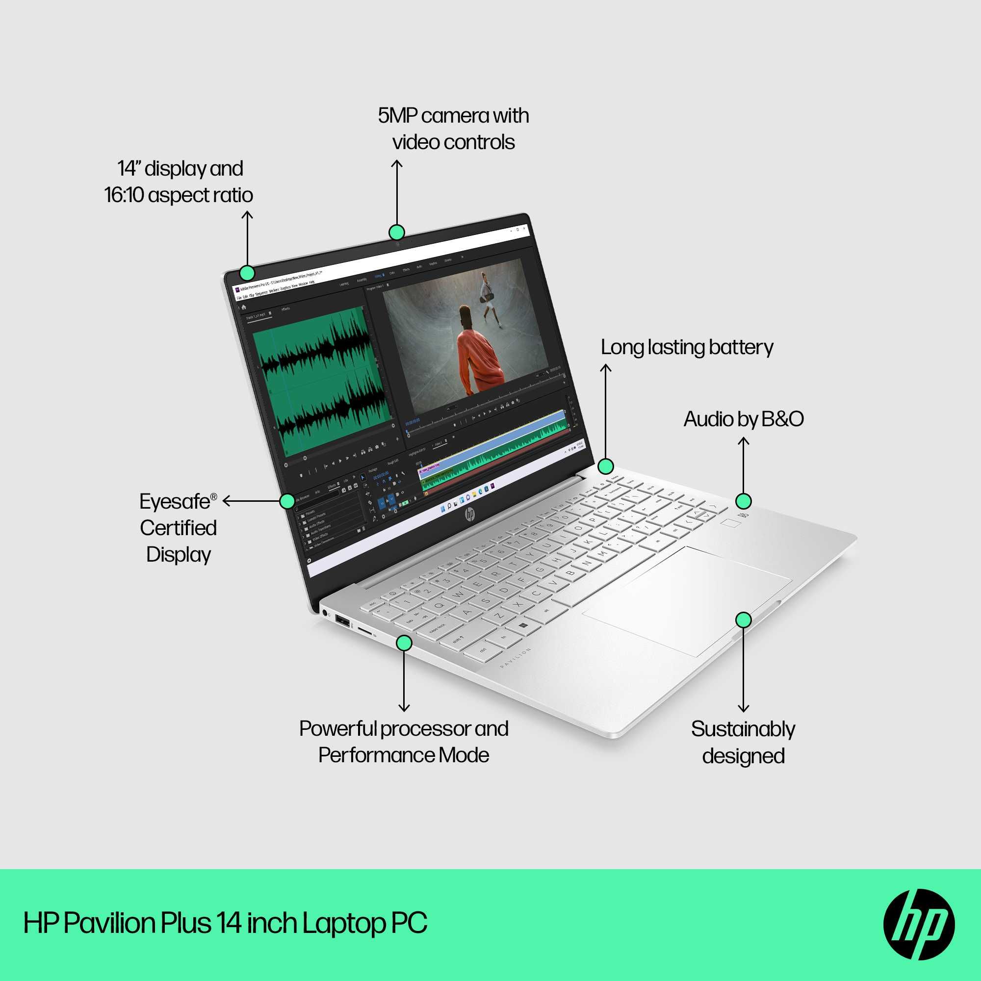 HP Pavilion Plus 14 FHD IPS 60Hz  i5-13500H DDR5 16GB SSD 512GB Silver