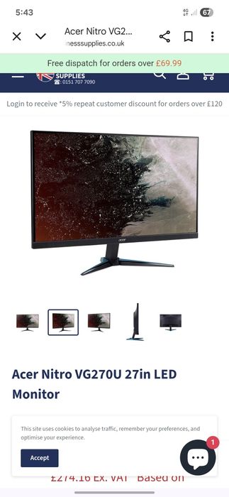 Acer NITRO VG0 Nitro VG270u bmiipx 27-inch 4K