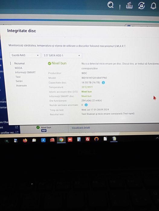 HDD WD Red Pro 16TB 7200RPM SATA-III WD161KFGX , Health 100%, Gar 5ani