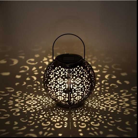 Декоративен фенер -топка, Соларен, Висяща, марокански дизайн, Ø21x18cm