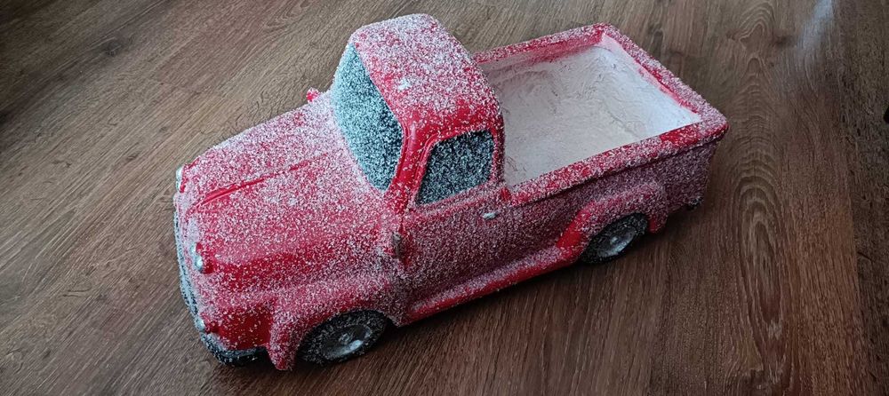 Mașină decorativă de Crăciun din fibră de sticlă – 56×26×26 cm