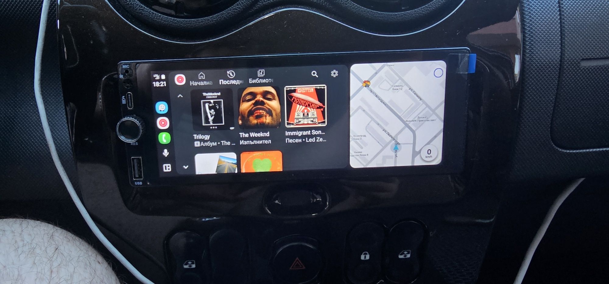 1 din Навигация с безжичен андроид ауто и apple carplay