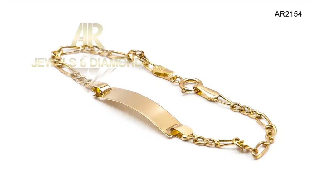 Bratara Aur 14 K Baby plate by ARJEWELS.RO