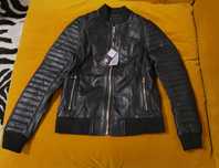 Geaca de piele naturala neagra LADC Paris, masura S, dama