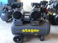 Compresor Aer SILENTIOS Stager HM50JW-0.75x2, 50L, 65dB, 270L/min