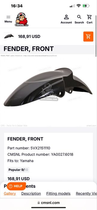 Aripă față Yamaha Fz-6 originala