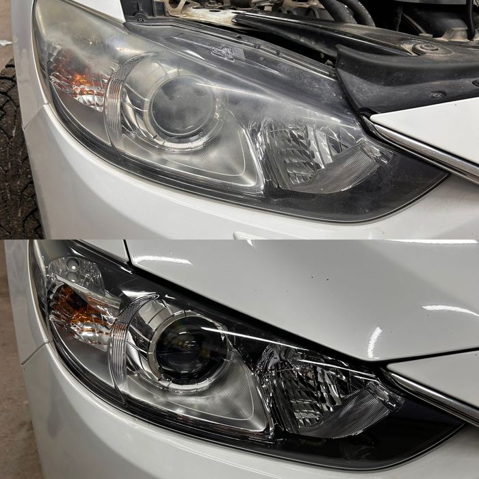 Полировка фар, химическая полировка фар, Установка biled линз