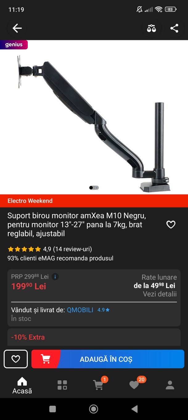 Support monitor M10 amxea