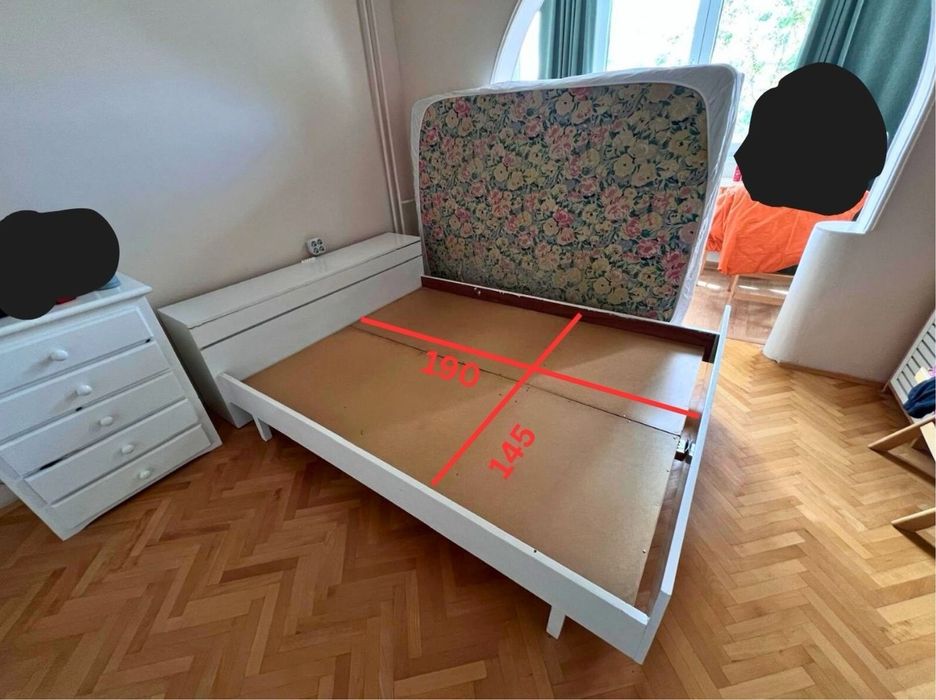 Дървено легло за матрак с размер 190х145