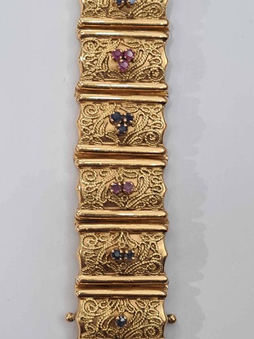 Bratara din aur galben 18k, Brevetto cu safire, BRAU97