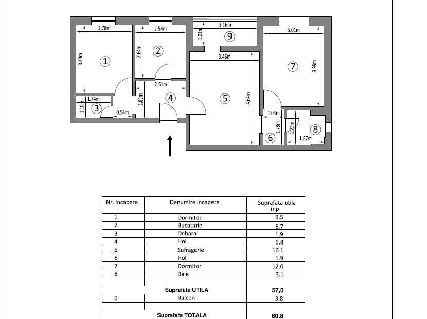 VAND Apartament 3 camere , Sulina