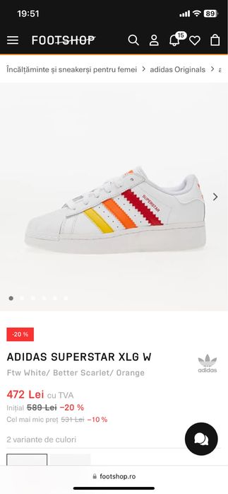 Adidas Superstar XLG W marimea 39 si 1/3