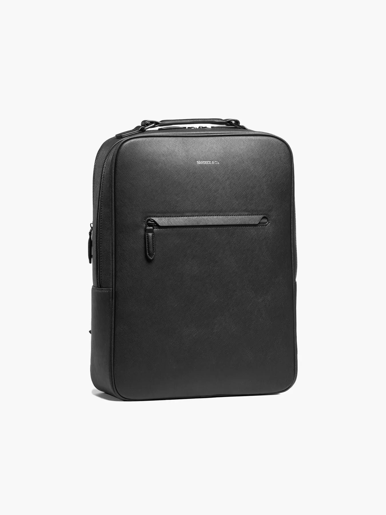 Leather Laptop Backpack (Slim, Black/Negru, New/Nou)