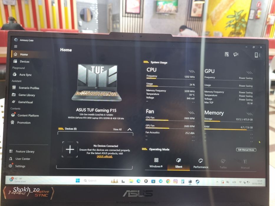 Noutbuk ASUS TUF Gaming F15 (RTX 3050, Intel Core i5)