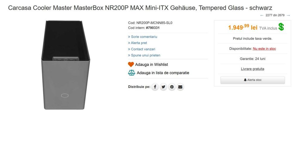 Unitate PC Gaming I7 / 32GB DDR5 / 2TB  NVME / MSI RTX 4080 / WI-FI