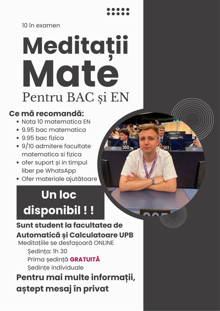 Meditații Matematică – Bacalaureat și Evaluare Națională (online)