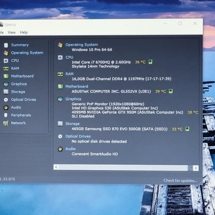 Placa de baza Asus Rog GL552VX I7-6700HQ