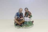 Стилна керамична статуетка Баба и Дядо градинари. Внос Франция