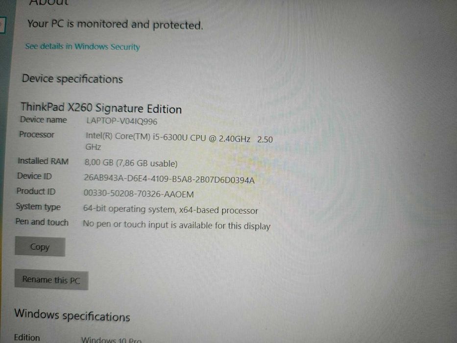 Lenovo ThinkPad X260 Signature Edition i5 Stare foarte bună