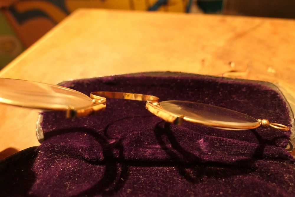 Ochelari de nas etui piele si fetru G.A. Paul OPTOMETRIST Chicago USA