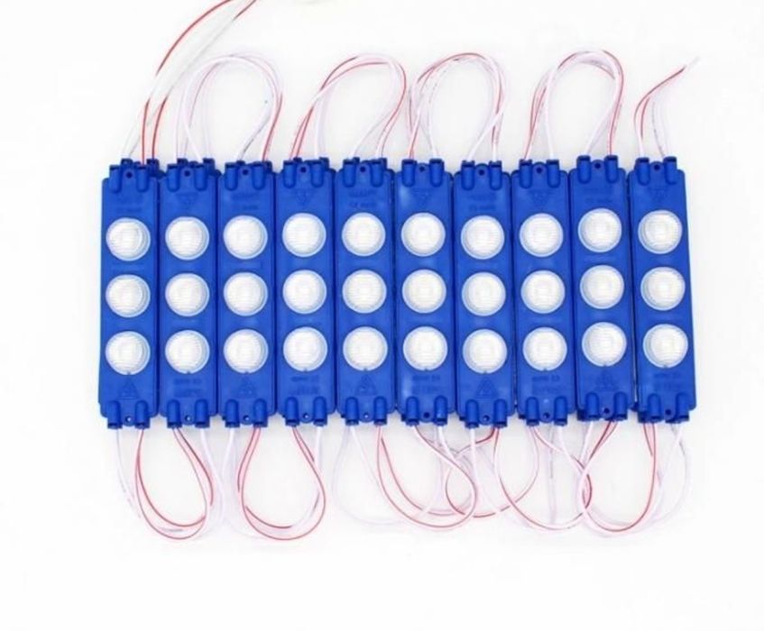 LED Модул с лупа, 3 ДИОДА 12V 3w различни цветове