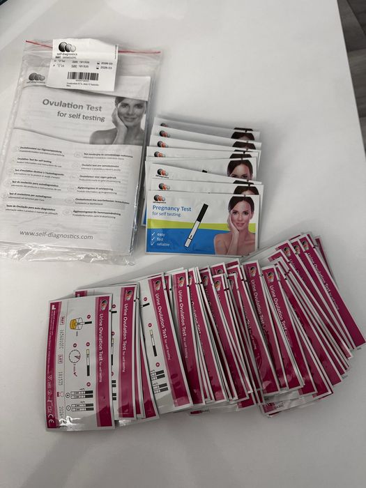 Pachet 50 de teste de ovulatie + 13 teste de sarcina + CADOU