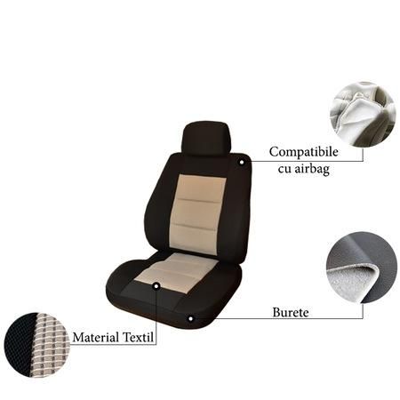 универсална тапицерия за автомобил ,8 части черно + бежово ...