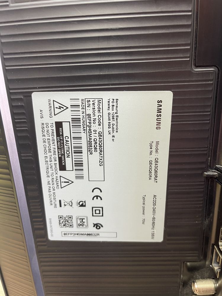 Телевизор Samsung 4K UHD QLED 43“ Smart|Wi-Fi - QE43Q60RAT