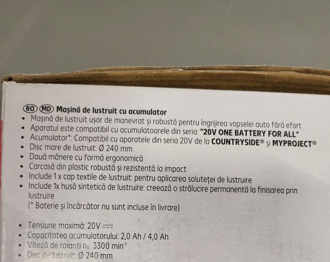 Mașină se polisat/lustruit MyProject pe acumulator 20v