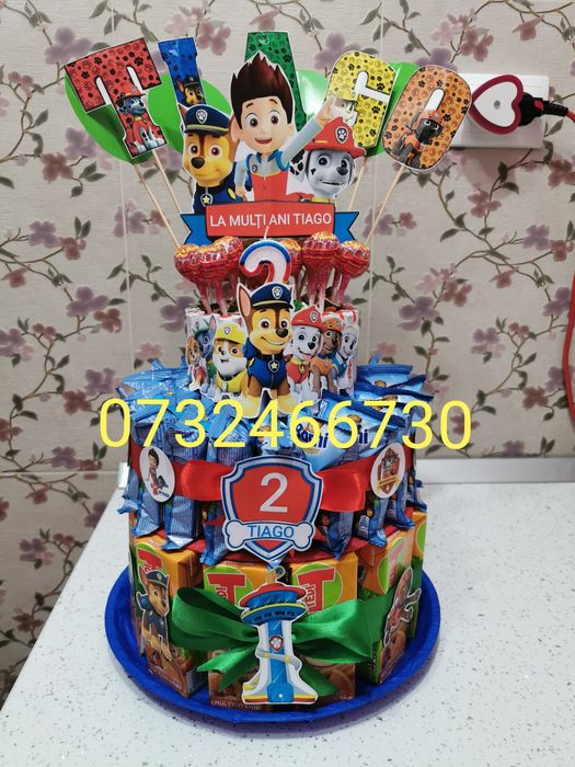 Tort din dulciuri ambalate,tort gradinita, școala, cresa,tedi, barni