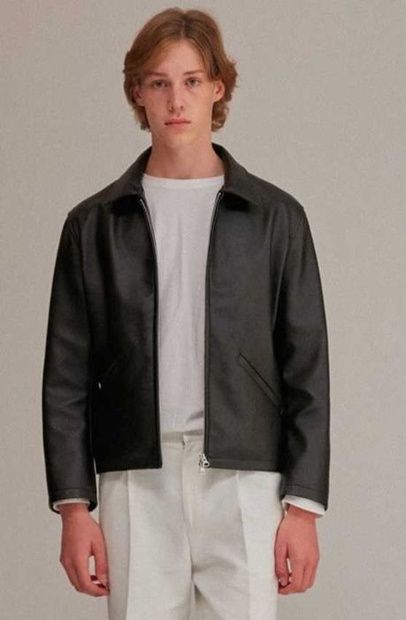 Jacheta geaca piele M L Massimo Dutti NOUA piele naturala moale negru