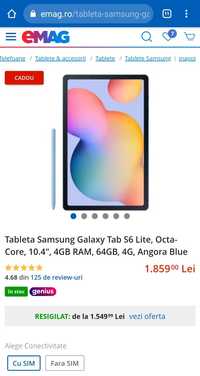Tableta Samsung Tab S6 Lite WI-FI--NOU-SIGILAT