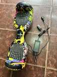 Hoverboard electric cu design graffiti + telecomandă și încărcător