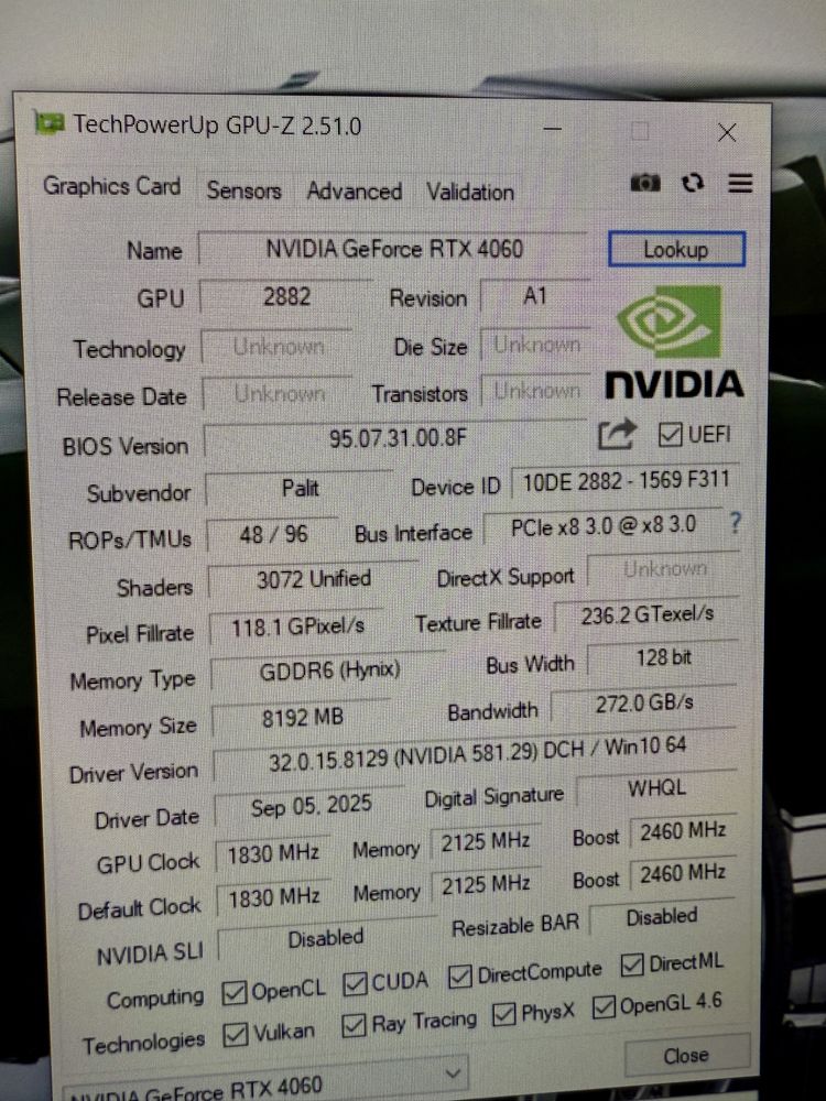 Геймрски компютър с RTX4060/r5 3600x/2tb NVme/16 gb RAM