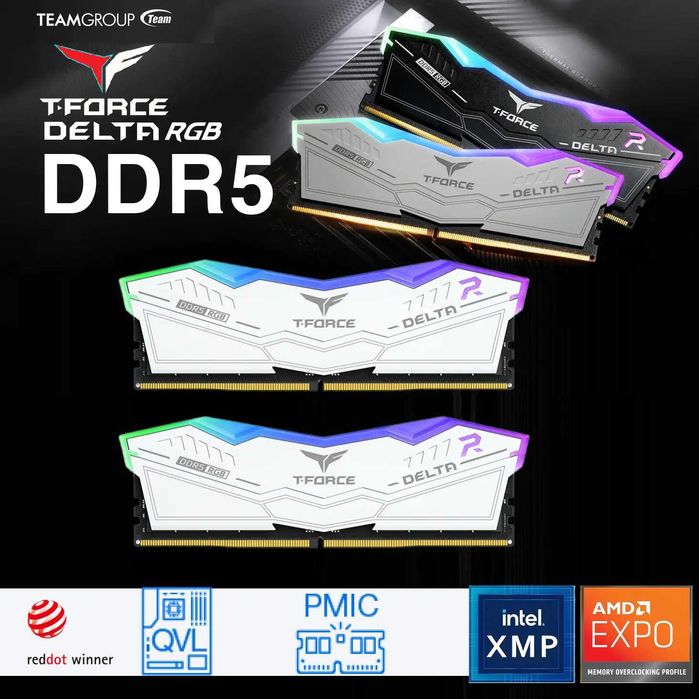 32GB, DDR5, Team Group T-Force DELTA RGB 2x16, 6400 mhz, Sigilat