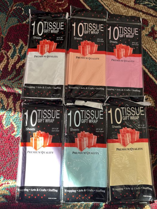 Бумага тишью 6 цветов 17 упаковок за 4500