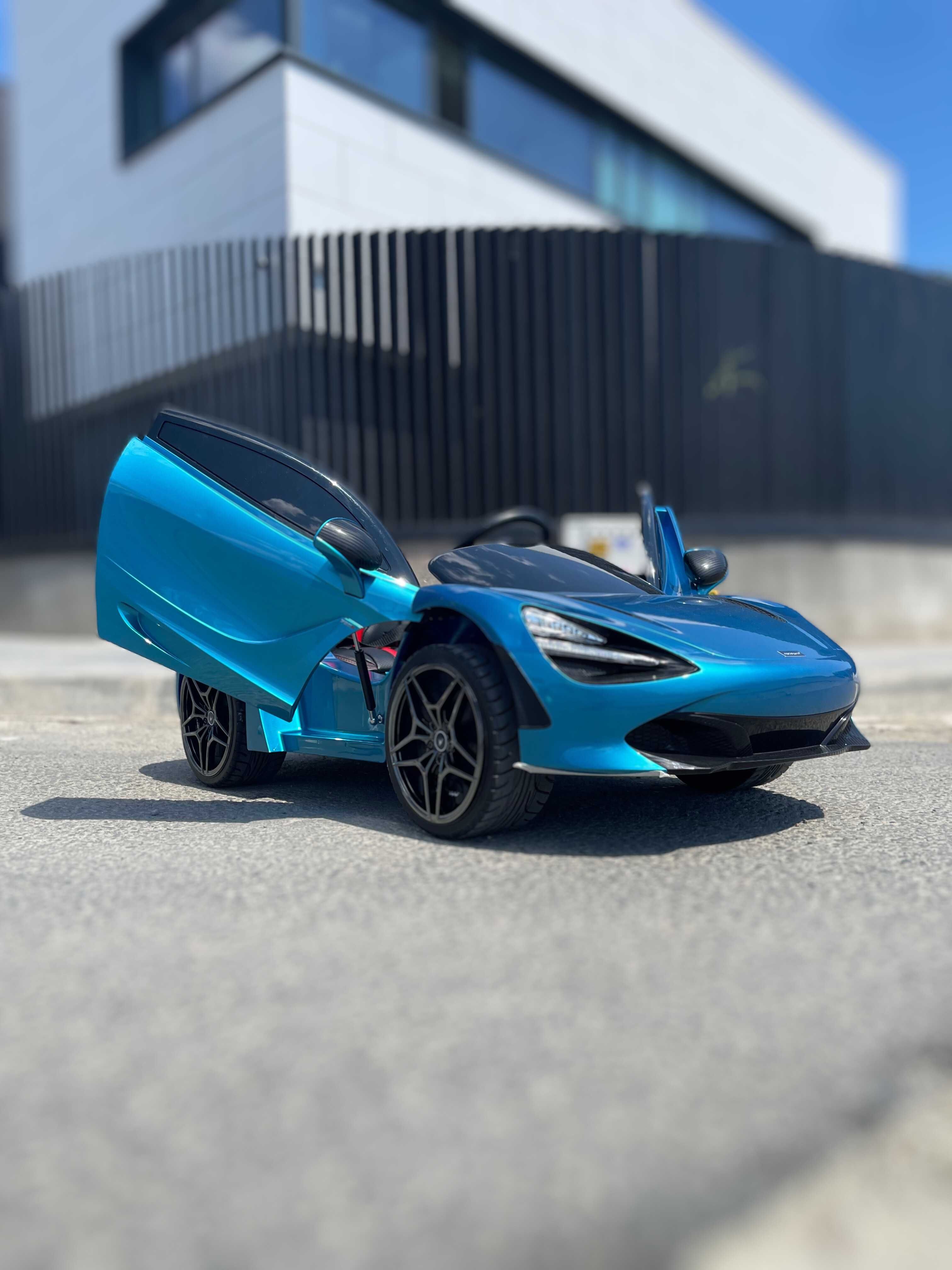 Masinuta Electrica Copii Mclaren 720S, 90W, Roti Eva, Premium,Albastru