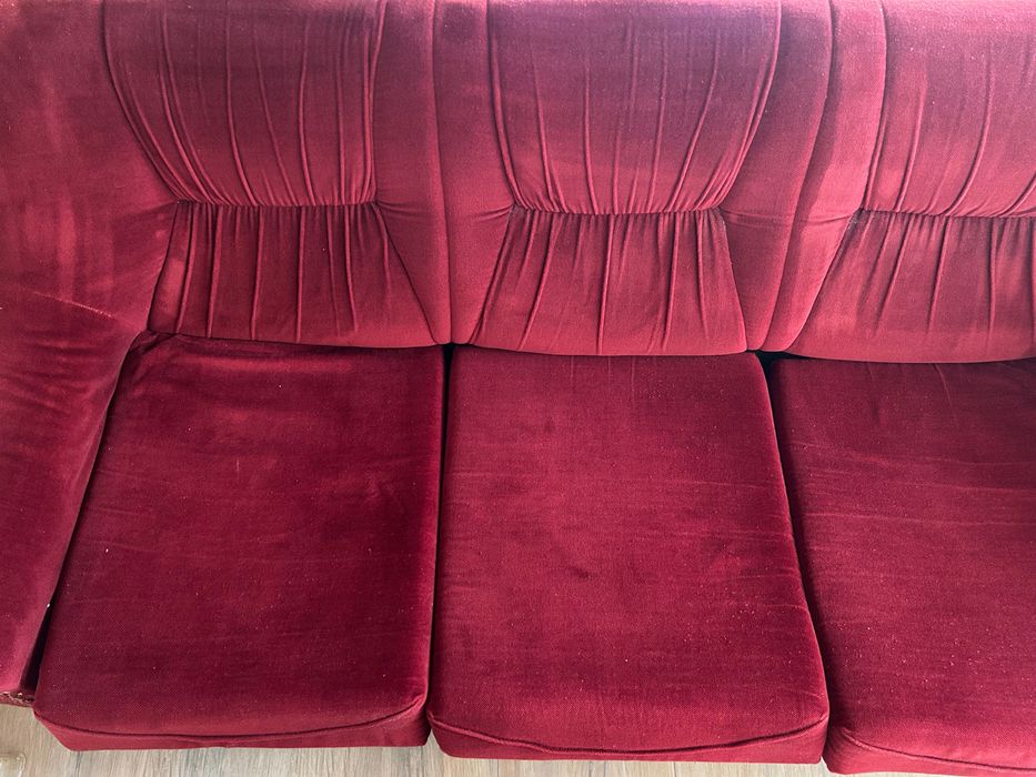 Диван тройка бордо