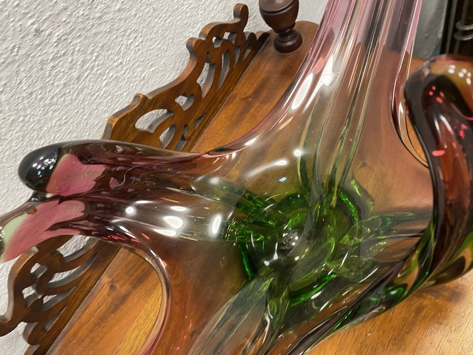 Фруктиера от разноцветно духано стъкло Мурано Италия 1960 1970