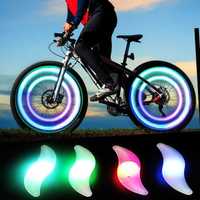 Set 2 lumini LED pentru spițe bicicletă. Baterii incluse. 4 moduri.