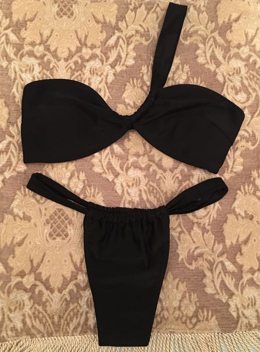 Женский чёрный раздельный купальник, размер L