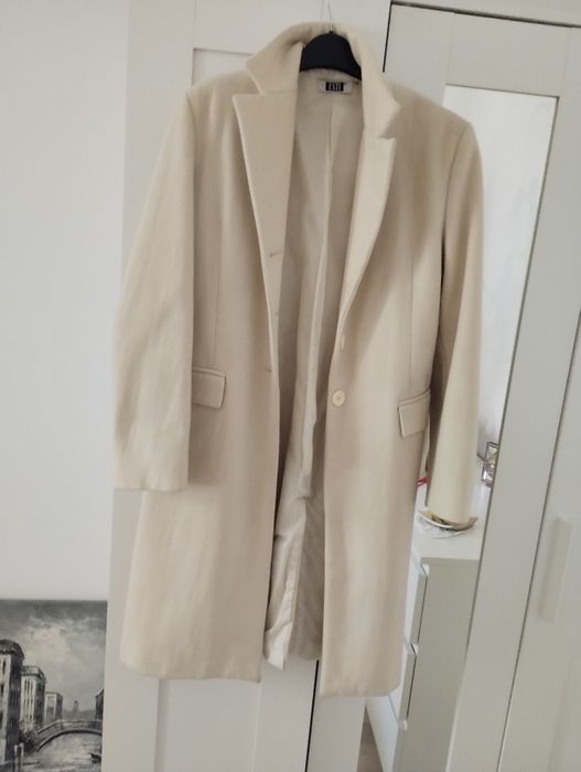 Palton lana crem