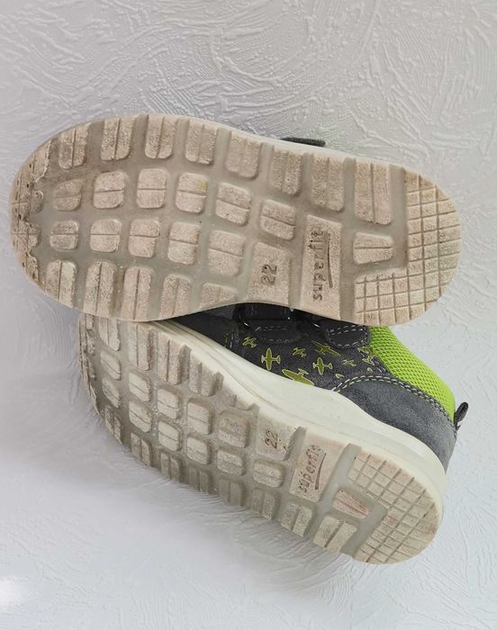 Pantofi ghete băieți Superfit măr 22 int.13.5cm piele  gri ca NOI
