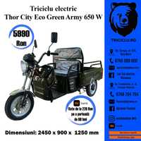 Triciclu electric Thor CITY-ECO Green Army nou Blue Sky Agramix