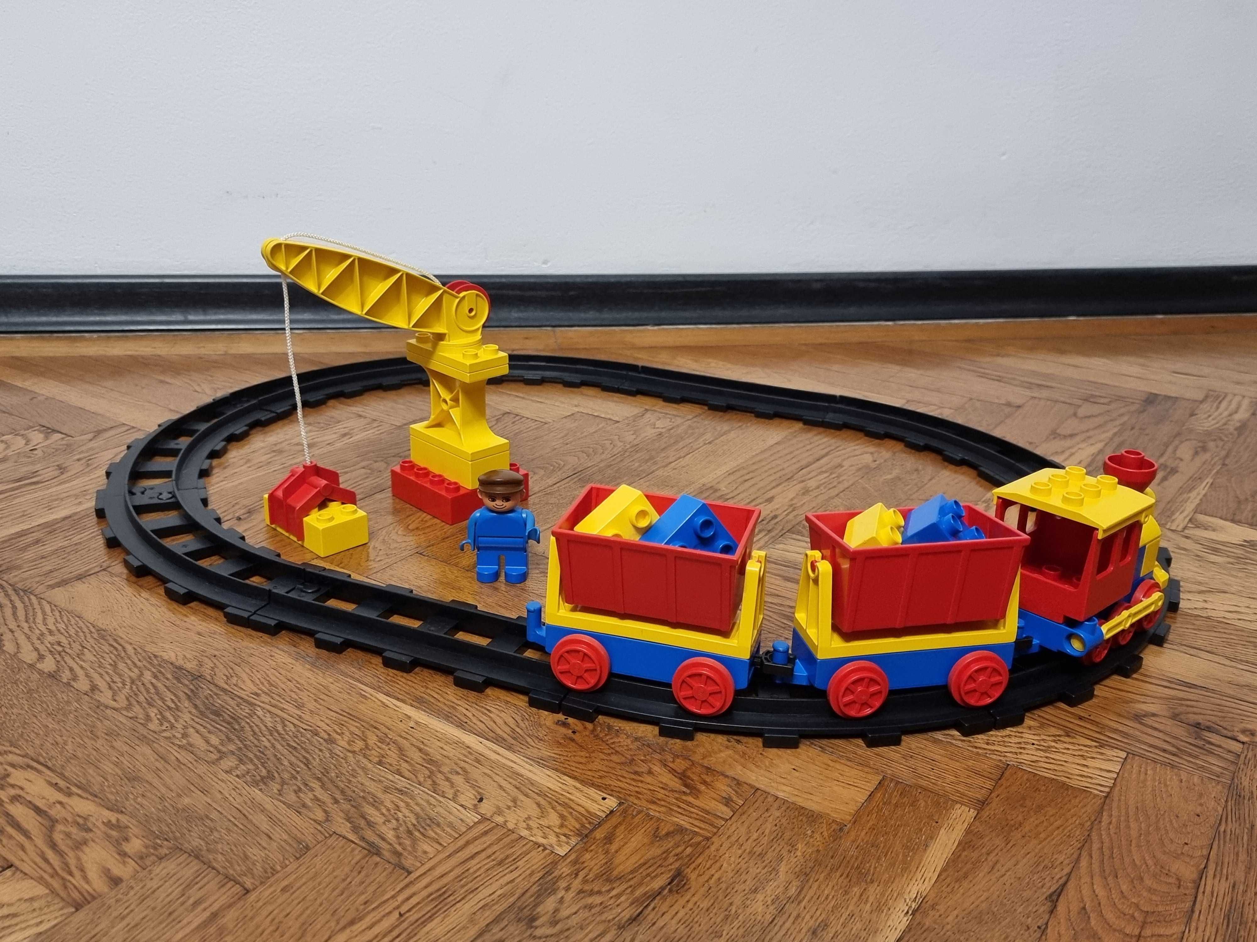 Lego Duplo 2700, Tren marfar cu sine si macara, vintage