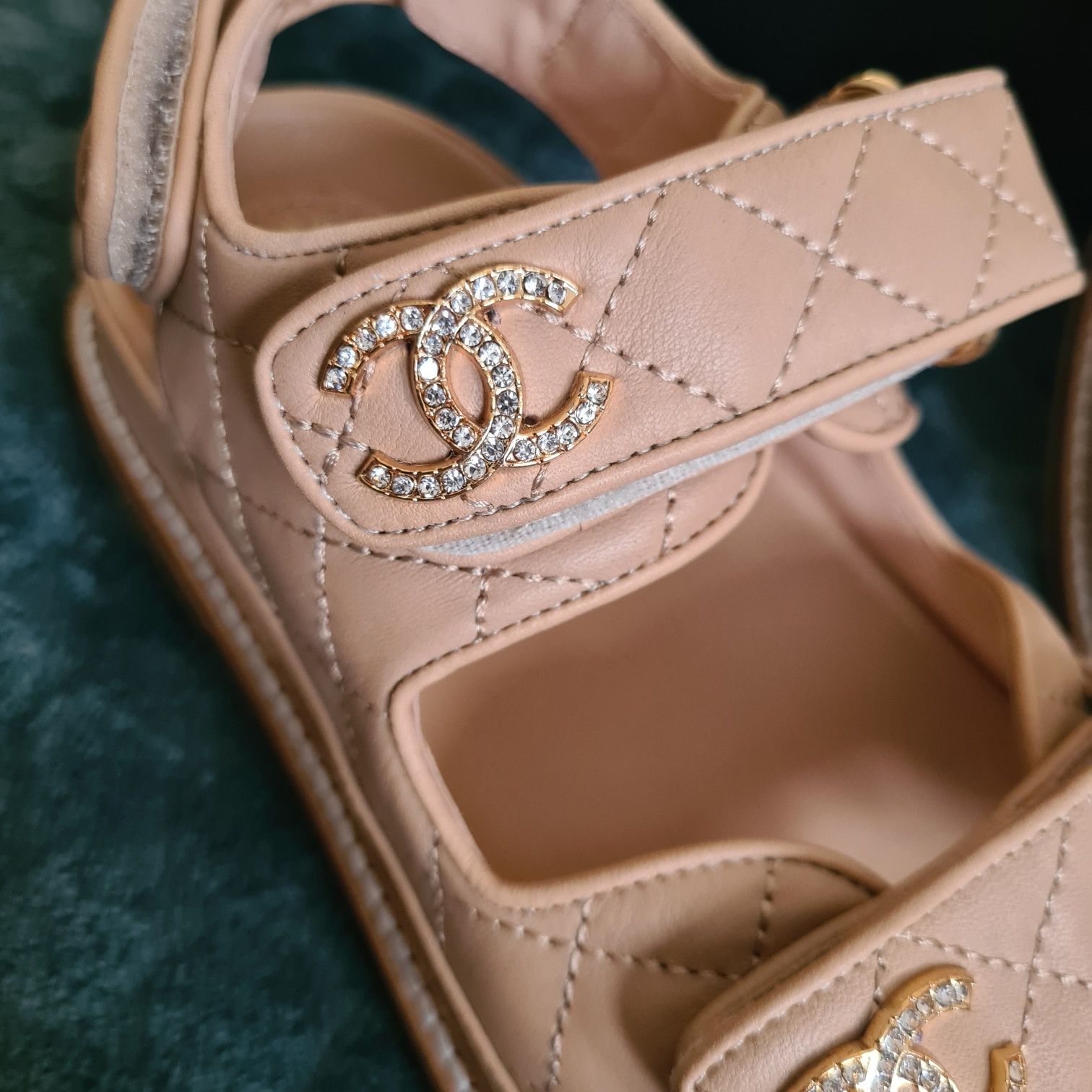 Chanel Dad leather sandals -size 36, piele naturala, cutie
